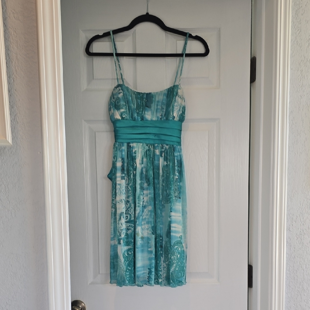 City Studio Blue Sleeveless Midi Sundress